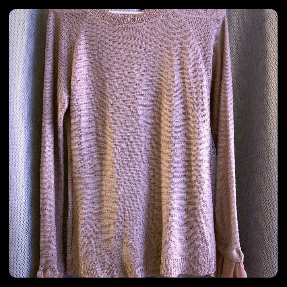 Tan sweater French cuff sleeves